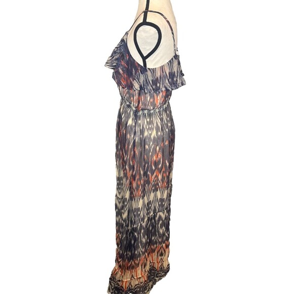JOIE Rominette Pure Silk Multi Color Lined Ruffle Sleeveless Maxi Dress Sz M NEW - Picture 4 of 10